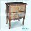 Handmade Chic Wood Carved Trunk Multilayer Style Wooden Cabinet With Five Drawers