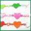 Colorful Sprayed Zinc Alloy Charms Love Bracelet