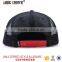 Plain and Chambray 6 Panel Hip-hop Hat Black Trucker Cap