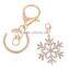 Fashionable crystal snowflake promotional gift keychain/