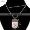 Engraved Stainless Steel Floating Pendant Dog Tags Necklace