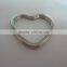 Custom 30mm nickle color metal heart shaped key ring for Promotional gifts