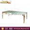 Hotel Gold Stainless Steel Mirror Glass Top Wedding Dining Table Quality Choice