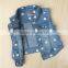 girls Vest baby sleeveless denim jacket for child spring dotted denim jacket                        
                                                Quality Choice