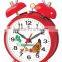 4 metal case mechanical alarm clock mechanism, retro design clock, desktop clock