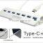 Forida 7 port type c connector fast charge station hub with 5v2a power adapter