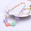 Children diy colour bead jewelry rose flower acrylic plastic necklace