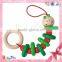 2015 New Wholesale High Quality Colorful Baby Pacifier Clip Holder Wooden Pacifier Clip