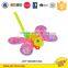 Plastic push&pull butterfly,light up cartoon.kids flash play game toys