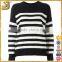 Hot sell woman fashion suit stripe wool sweater