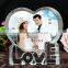 heart shaped colar printing love crystal picture frame