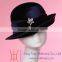 Super Simple Winter Lady's Navy Blue Velvet Hats With Shining Diamond Fascinator