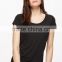 Hot selling women clothes black t shirt short sleeve soft cotton plain tshirts