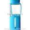 16 Oz. Glass Candy Color Water Bottle With Silicone Strap