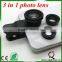 Mobile phone 3-in-1 universal clip lens fisheye+macro+wide angle lens