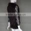 Brazil Genuine Winter Waistcoat knitted Rabbit Fur Vest With Raccoon Fur Collar Gilet Vest