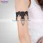 Gothic Black Flower Rose Lace Small Beads Drop Lace Upper Arm Bracelet