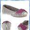 grey and cream stripe knitted Ballet Slippers for women