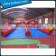 300m inflatable double lane slip slide / red color giant inflatable slideway