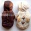 fashion horn button winter coat with hat cat dog pet hoodie pet wear pet apparel