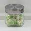 Four Sizes Square Glass Storage Jar with Metal Lid