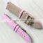 Pink Color Activity Pin Canvas Leather Watch Strap