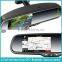 Wince 6.0 gps rearview mirror with back up camera display 2 video input