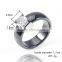 Wholesale stainless steel micro-setting cz diamond black color women and men's ceramic ring jewelry