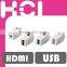 HDMI USB TRS Keystone Jack Female Digital Coupler