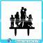 Chinese acrylic cake topper black perspex wedding cake topper