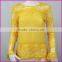 Plus Size New Fashion Womens Ladies Chiffon Embroidery Lace Crochet Long Sleeve Shirt Casual Blouse Tops