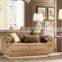 European Elegant Hand Carved Golden Upholstery Sofa Set With TV Cabinet And Display Cabinet(MOQ=1 SET)