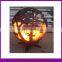 Large Spherical Outdoor Decorated steel firepit sphere