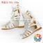 Children Summer Fashion Flat High Tassel Fringe White And Black Leather Sandal