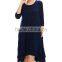 Popular Clothing Dress Lightweight Stretchy Fabric Pocket Three Quarter-Sleeve Shift Dress