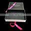 custom white box hot stamping logo with purple ribbon closure folding gift box for dress packaging