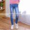 Fancy kids elastic waist embroidered skinny denim girls jeans for children