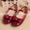 Microfiber leather wholesale funny girl baby shoe in bulk shiny bowknot girls shoes