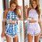 SEXY BACKLESS FLORAL JUMPSUITS FOR LADIES SHORTS