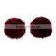Angora Pom Pom Balls DIY Craft Decoration Wine Red With Ring 80mm Dia.