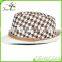 Latest style fashion gentlemen design jacquard weave summer beach sun fedora man straw hat