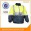 Hi Vis Yellow/Navy 210D Nylon PU Winter Coated Jacket With Padded