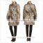 noble fashion women double-breasted animal print feminine winter coat