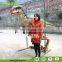 outdoor playground walking stainless steel animatronic dinosaur costume with camera