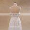 Backless real lace beaded chiffon bohemian wedding dress