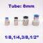 GOGO Straight quick connector 8mm 1/8 1/4 3/8 1/2 BSP pneumatic female threaded pipe fitting PCF8-01 02 03 04 air hose joint