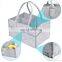 felt diaper caddy with shoulder belt trim top edge and pocket