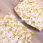 wholesale price Light yellow floral pattern crop top matching shorts and headband 3pcs girls suit