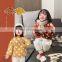 6344 Hot selling new arrival cute white dot crew neck plus velvet kids girls sweater