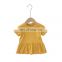 Wholesale fashion solid color ribbed  sleeves baby clothes girls top